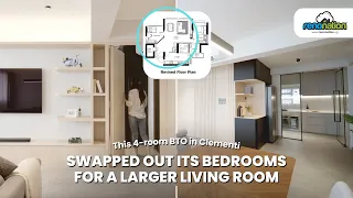 This 4-room BTO in Clementi Swapped Out its Bedrooms for a Larger Living Room