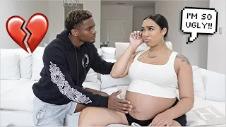 BEING INSECURE WHILE PREGNANT TO SEE HOW MY BOYFRIEND REACTS!