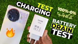 Tecno Spark 20 pro plus battery drain test and charging test / Unexpected Results