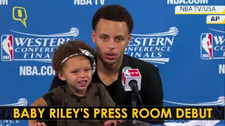 Stephen Curry's 2-year-old Riley Steals The Show