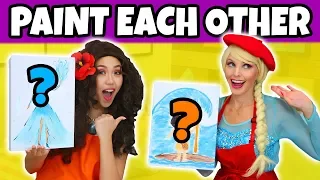 PAINT EACH OTHER CHALLENGE. MOANA VS ELSA (Totally TV Characters)