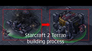 StarCraft 2 Terran building production process (2x speed)