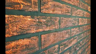 Alçıdan tuğla desen yapma 1 brick patterned wall covering from angle 1
