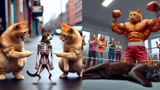 Skinny Cat Was Bullied At Street 😿😞😭 | AiCatYT #catlover #cutecats #cats #animal #ai #shorts