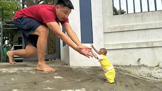 Bibi ran away from home to the neighbor's house to play makes Dad worried