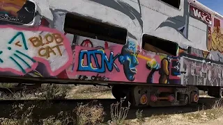 Abandoned train cars of Carrizo Gorge