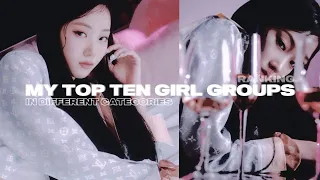 ranking my top ten girl groups in different categories