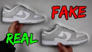 REAL VS FAKE! NIKE DUNK LOW GREY FOG SNEAKER COMPARISON!