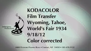 16MM HOME MOVIES - 1934 Newly Discovered Kodacolor , Chicago World's Fair , Lake Tahoe 3323