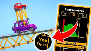 Using 500 IQ solutions to get top 1% in Poly Bridge 3!