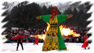 Масленица в Павловском парке. Сожжение чучела и шоу огня.