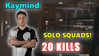 Kaymind - 20 KILLS - MK14 + AWM - SOLO SQUADS! - Archive Games - PUBG