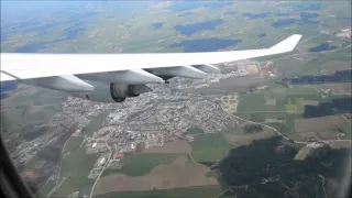 Lufthansa Airbus A340 landing at Munich Airport
