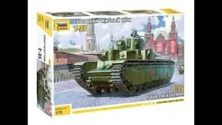 ZVEZDA 1/72 Scale Soviet Heavy Tank T-35 Build Update 1