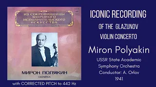 Iconic Recording of the Glazunov Violin Concerto Op.82 | Miron Polyakin