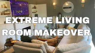 ✨ EXTREME  MOBILE HOME LIVING ROOM MAKEOVER✨| MOODY DESIGN | GIVEAWAY | MOBILE HOME