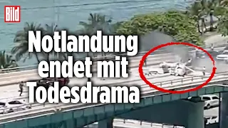 Todesdrama in Miami: Flugzeug stürzt auf Brücke ab