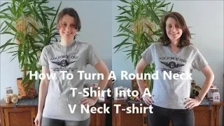 How To Turn A Round Neck T-Shirt Into A V Neck T-shirt