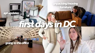 MOVING VLOG #3: first days in DC, unpacking & apt updates, going into the office
