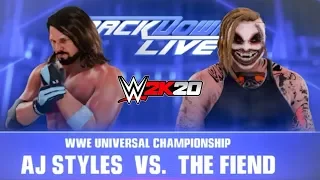 WWE 2K20 The Fiend VS. Aj Styles | One On One Match | WWE Universal Championship