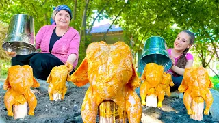 Perfectly Fried Whole Chicken Under a Bucket! Chef Grandma's Unusual Recipe!