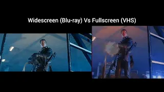 Terminator 2 Judgement day widescreen vs fullscreen aspect ratio comparison Blu-ray vs VHS 9