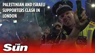 Palestinian and Israeli supporters clash in London
