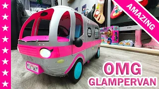 LOL OMG 4 In 1 Glamper Unboxing - 55 SURPRISES - Real Lights & Horn