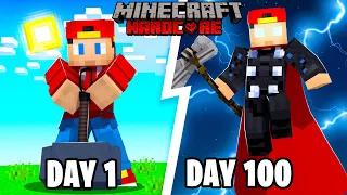 I Survived 100 Days in HARDCORE Minecraft as a SUPERHERO...