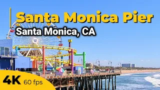 4K Walking Tour of Santa Monica Pier, California, USA | First-Person Exploration