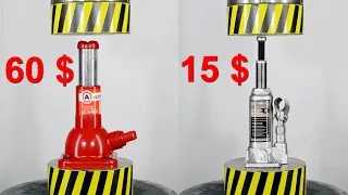 HYDRAULIC PRESS VS EXPENSIVE AND CHEAP JACKS