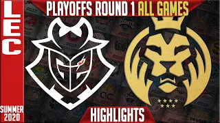 G2 vs MAD Highlights ALL GAMES | LEC Playoffs Summer 2020 Round 1 | G2 Esports vs MAD Lions