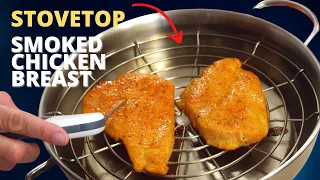Smoked Chicken Breast on the Stovetop | Demeyere Resto Stainless Steel Indoor Smoker