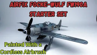 Airfix Focke Wulf Starter Set fw190a with Cordless Airbrush Full Build and Paint