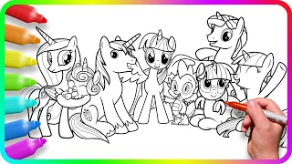 Coloring Pages MY LITTLE PONY - Twilight Sparkle. How to draw My Little Pony. Easy Drawing Tutorial
