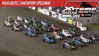 Xtreme Outlaw Midget Series Davenport Speedway August 26, 2022 | HIGHLIGHTS