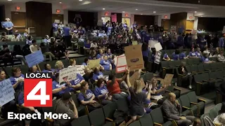 Protesters disrupt Ann Arbor school board meeting to advocate for educators