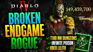 Diablo 4 - BROKEN T100 Endgame Poison Twisting Blades Rogue Build | Best Poison Trap Rogue Build
