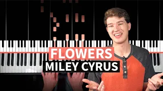 Flowers - Miley Cyrus - EASY PIANO TUTORIAL (accompaniment with chords)