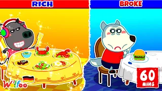 Wolfoo Geschichte🐺 Wolfoo will reich sein, Mama! - Reich vs. pleite Restaurant @WolfooDeutsch