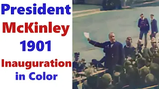 President McKinley 1901 Inauguration in Color - Enhanced Video [60 fps]