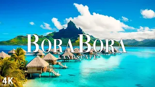 FLYING OVER BORA BORA (4K UHD) I Serene Escape Relaxation Film with Relaxing Music | 4K VIDEO HD
