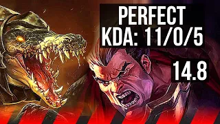 RENEKTON vs DARIUS (TOP) | 11/0/5, 6 solo kills, Legendary | EUW Master | 14.8