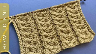 Эффектный узор с косами [+СХЕМА]❤️спицами для вязания кардигана/шапки/ свитера/Beautiful knit stitch