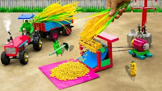 Diy tractor making mini threshing machine science project #3 | Diy mini harvest truck | @Sunfarming