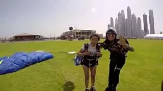 #Skydive Dubai - EPIC First time tandem skydive @ Skydive Dubai - Gem & Coach Sabi