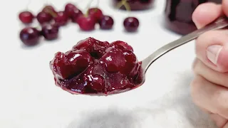 ВИШНЁВЫЙ ДЖЕМ-ВАРЕНЬЕ ЗА 10 мин с Агар-агаром !!! / Cherry jam in 10 minutes