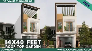 14x40 Feet 3D House Design With Master Bedroom || Ghar Ka Naksha || 560 sqft House Plan#157