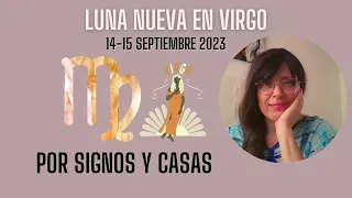 Luna Nueva en Virgo septiembre 2023 por signos y casas