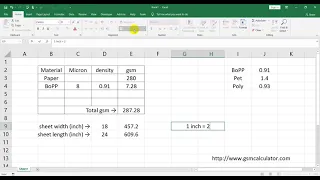 Paper Sheet with BoPP Film, Lamination Weight Calculation of 1 sheet